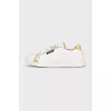 White leather sneakers with print