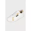 White leather sneakers with print