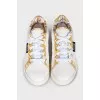 White leather sneakers with print