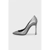 Silver leather shoes