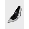Silver leather shoes
