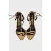 Leather lace-up sandals with tassels