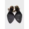 Leather lace-up sandals with tassels