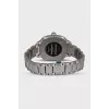 Silver watch with tag