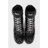 Leather ankle boots with metal elements