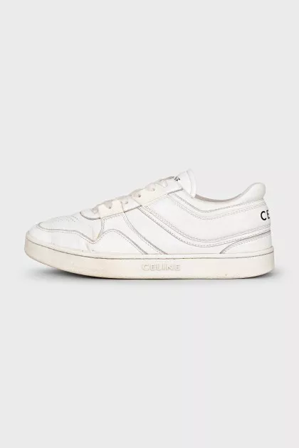 Leather sneakers with logo
