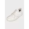 Leather sneakers with logo