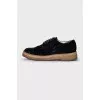 Velvet lace-up shoes