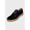 Velvet lace-up shoes