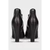 Brown open toe ankle boots