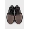Brown open toe ankle boots