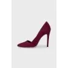 Suede heeled pumps
