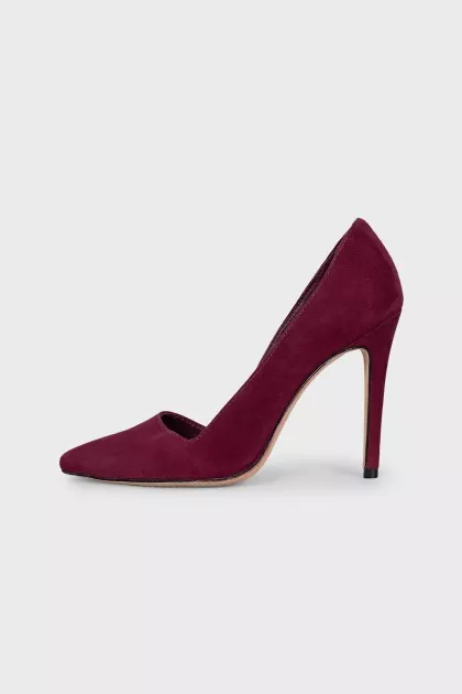 Suede heeled pumps