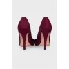 Suede heeled pumps