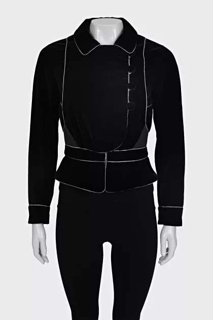 Velvet button down jacket