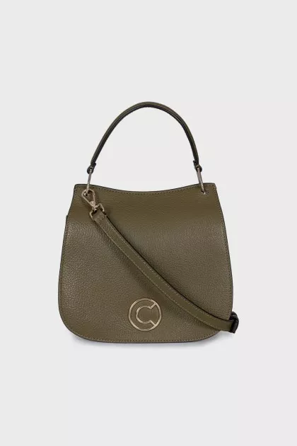 Green bag with golden logo