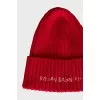 Hat with embroidered logo