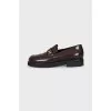 Brown leather loafers