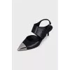 Leather shoes with metal toe