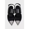 Leather shoes with metal toe