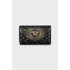 Leather key holder with gold print