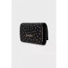 Leather key holder with gold print