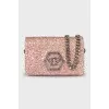 Crystal logo crossbody bag