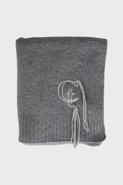 Gray cashmere scarf