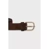 Brown suede and leather belt