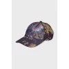 Purple cap with floral print