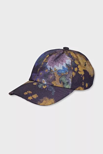 Purple cap with floral print