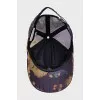 Purple cap with floral print