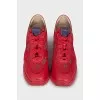 Leather sneakers with lace