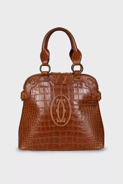 Brown bag with brand logo