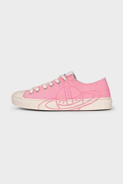 Pink sneakers with signature print