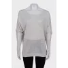 Knitted jumper made of linen and silk