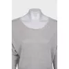 Knitted jumper made of linen and silk