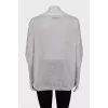 Knitted jumper made of linen and silk