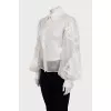 Transparent blouse with lace