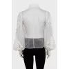 Transparent blouse with lace