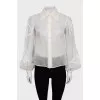 Transparent blouse with lace