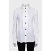 Straight shirt with stand-up collar