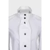 Straight shirt with stand-up collar