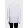 Straight shirt with stand-up collar
