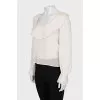White blouse with a figured collar