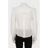 White blouse with a figured collar