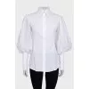 Fitted shirt with translucent sleeves
