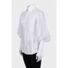 Fitted shirt with translucent sleeves