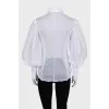 Fitted shirt with translucent sleeves