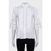 Shirt with 3/4 sleeves decorated with lace